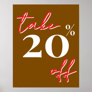 20% rea skylt, Brun rea Poster