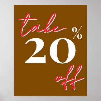 20% rea skylt, Brun rea Poster