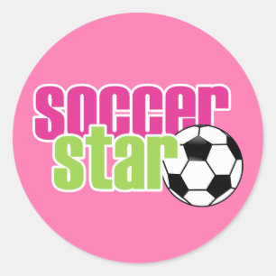 20 Rosa Fotbollar Runt Klistermärke