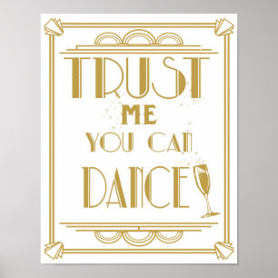 20:s Art Deco Dancing-bröllopsfest-utskrift Poster