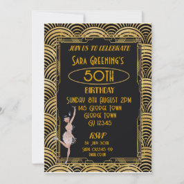20:s Flapper Twenties Gatsby Art Deco Inbjudningar