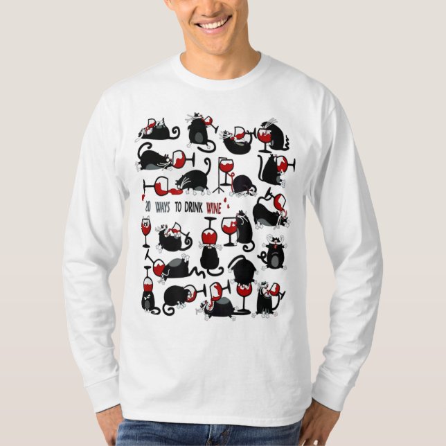 20 sätt att dricka Vin - Cat Vin Älskare Gift T Shirt (Framsida)
