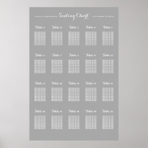 20 stora passagerarlistor för Bröllop i Bord - all Poster