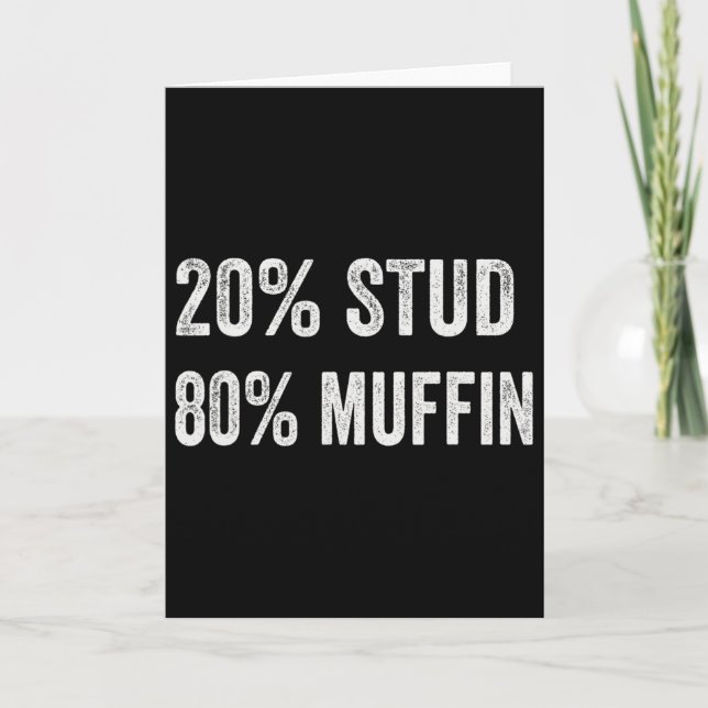 20% Stud 80% Muffin Roliga Valentine-ord Pappa Kort (Framsida)