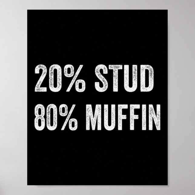 20% Stud 80% Muffin Roliga Valentine-ord Pappa Poster (Framsidan)