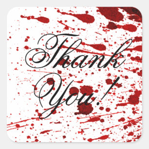 20 Tack Stickers Blood Splatter Vampire Gothi Fyrkantigt Klistermärke