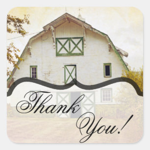 20 Tack Stickers Sunset Barn Land Rustic F Fyrkantigt Klistermärke
