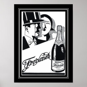 20-tal affisch för Deco Freixenet" champagneannons