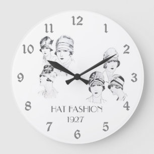 20-tal för hattar för hattmode vintage illustrer stor klocka