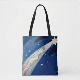 20-tal som skjuter stjärnatoto, hänger lös tygkasse