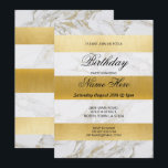 20-tal vid födelsedagsfest Rand Vita marbeln Guld Inbjudningar<br><div class="desc">Inbjudan till elegant Vita Marble Guld. Bakåtskriften ingår. Ändra texten till kostym. Se samlingen - visa Wowen Wow Meow för samlingen Rand White Guld Marble.</div>