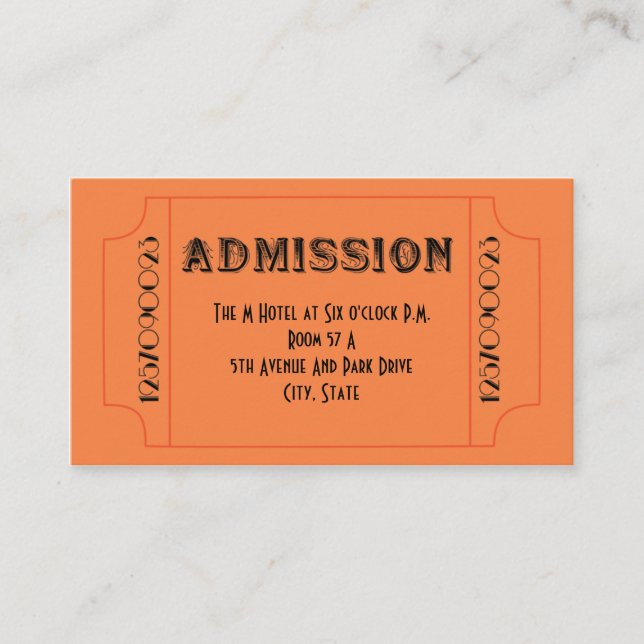 20-talarslet Temaparty Biljett (Framsida)