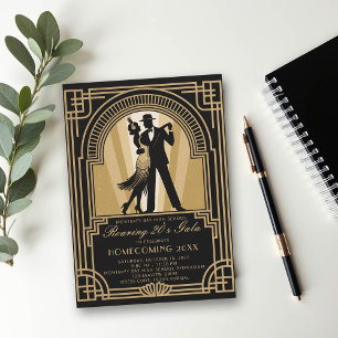 20-talets Art Deco Prom Homecoming School Gala Inbjudningar
