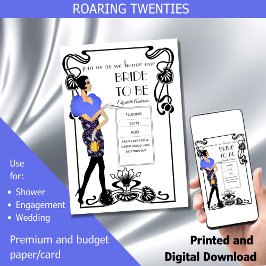20-talets Flapper Art Deco Gatsby-Möhippa Inbjudningar
