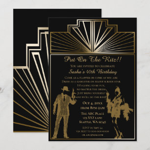 20-talets konsthugg, blöjflicka och gangster inbjudningar