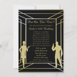 20-talets konsthugg, blöjflicka och gangster inbjudningar