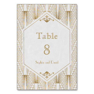 20-talets Underbara BORDSNUMMER Gatsby Art Deco