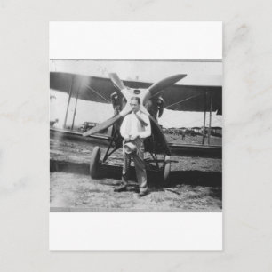 20-talman med flygplan vykort