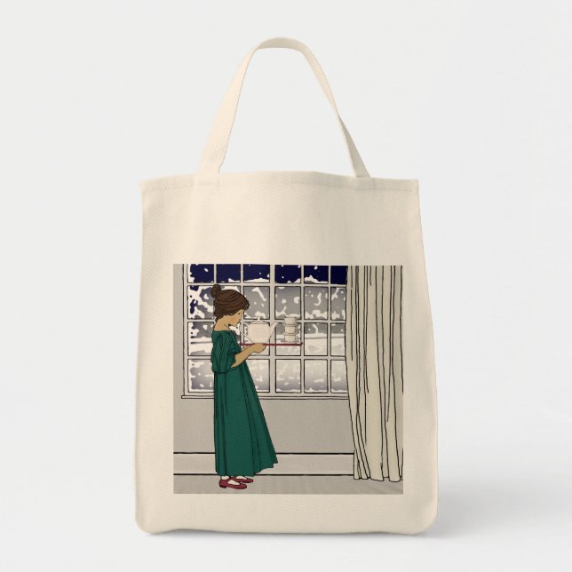 20-talTeaflicka (livsmedel) Totebag Tygkasse (Framsidan)