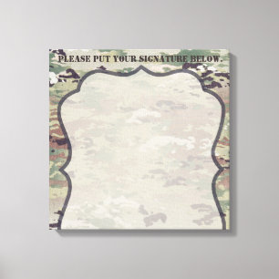 20 tum x 20 tum Namnteckning Canvas Army OCP Camo