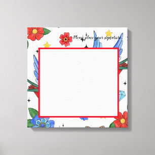 20 tum x 20 tum Namnteckning Canvas Traditional Bi