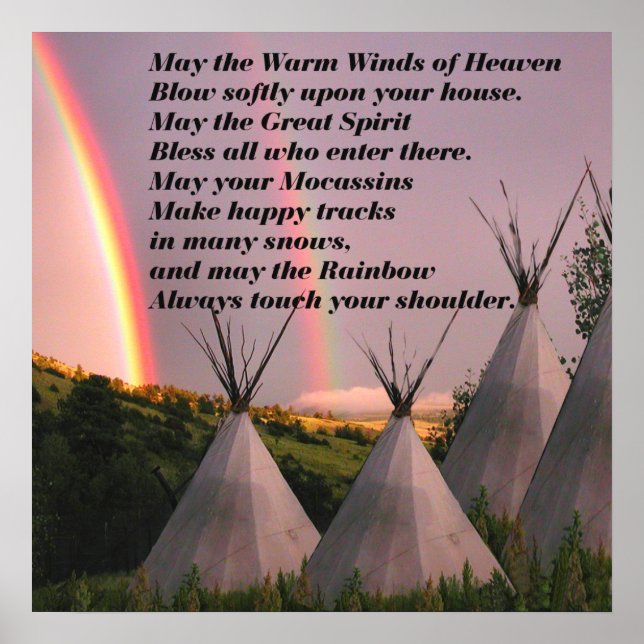 20-tums x20-tums Guld Matte Cherokee Blating Praye Poster (Framsidan)