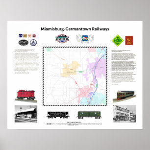 20" x16", Ohio järnvägar: Miamisburg/Germantown Poster