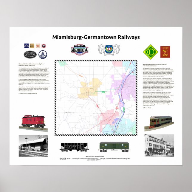 20"x16", Ohio Railways: Miamisburg/Germantown v1d1 Poster (Framsidan)