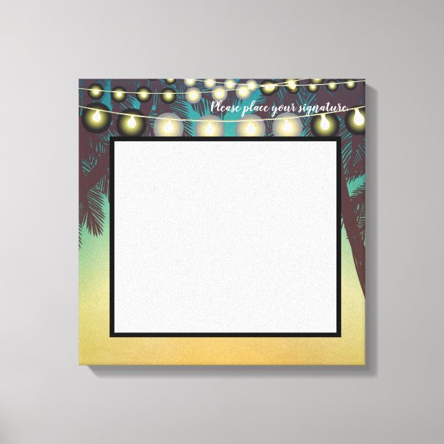 20"x20" Namnteckning Canvas Beach Sunset Handflata (Framsida)