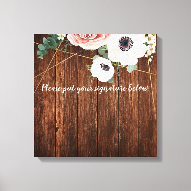 20"x20" Namnteckning Canvas Geometric Garden Ro (Framsida)