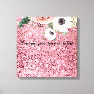 20"x20" Namnteckning Canvas Geometric Garden Ro