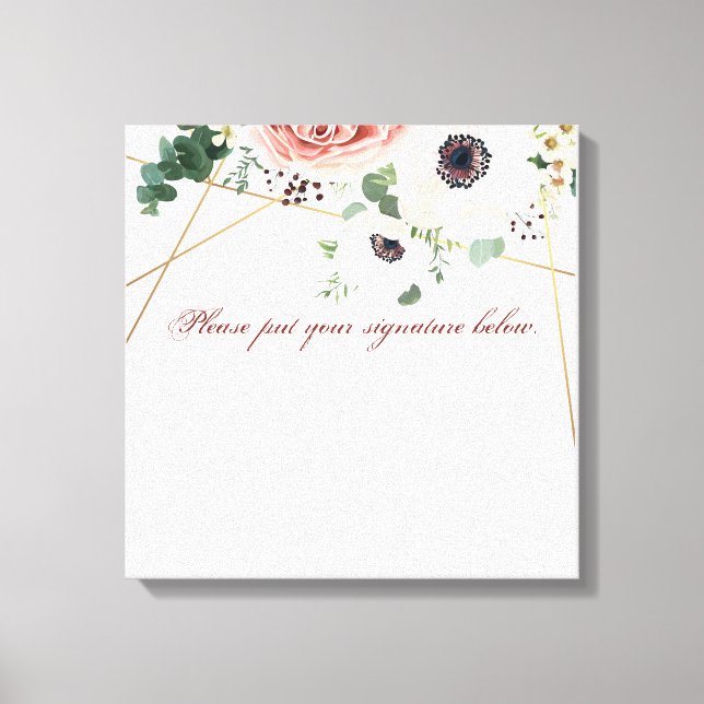 20"x20" Namnteckning Canvas Geometric Garden Ro (Framsida)