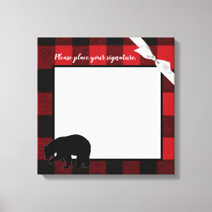 20"x20" Namnteckning Canvas Red Buffalo Play Bear
