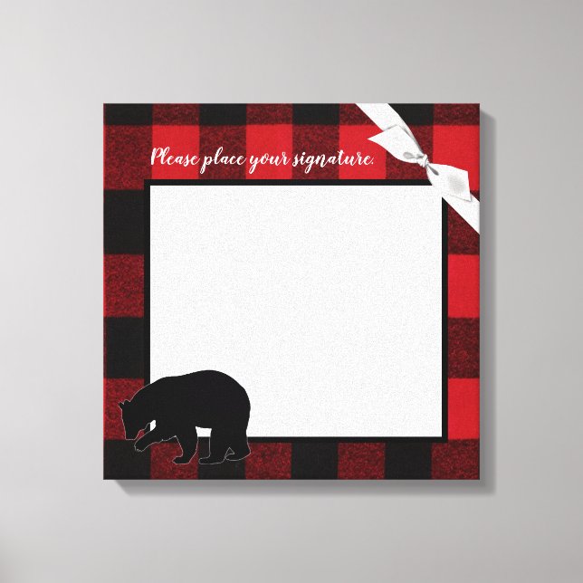 20"x20" Namnteckning Canvas Red Buffalo Play Bear (Framsida)