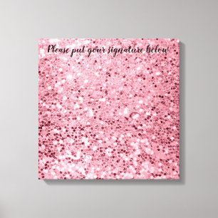 20"x20" Namnteckning Canvas Ro Guld Glitter