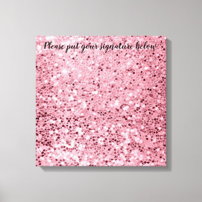 20"x20" Namnteckning Canvas Ro Guld Glitter (Framsida)