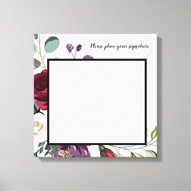 20"x20" Namnteckning Canvas Vit ros Guld Geometri (Framsida)