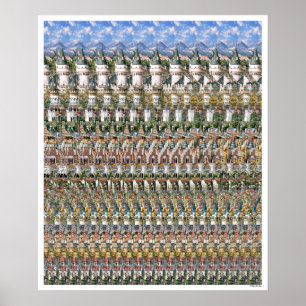 20"x24" "Neuschwantstein Castle" 3D-Poster Poster