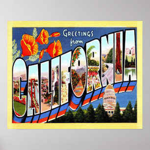 20 x 16 Hälsning från Kalifornien Poster