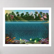 20" x 16" "Korallrev" 3D-affisch av Magic Eye®