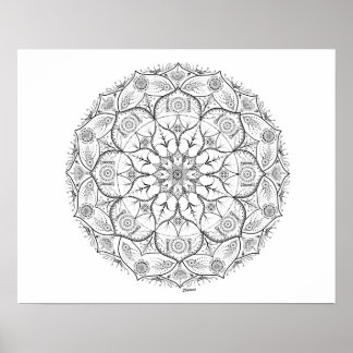 20 x 16 tum, Poster med Mandala-punkt (projektions