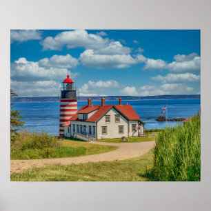 20 x 16 Väster Quoddy Head Lighthouse, Lubec, Main Poster
