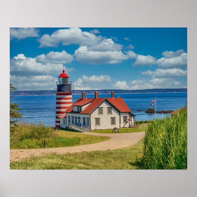 20 x 16 Väster Quoddy Head Lighthouse, Lubec, Main Poster (Framsidan)