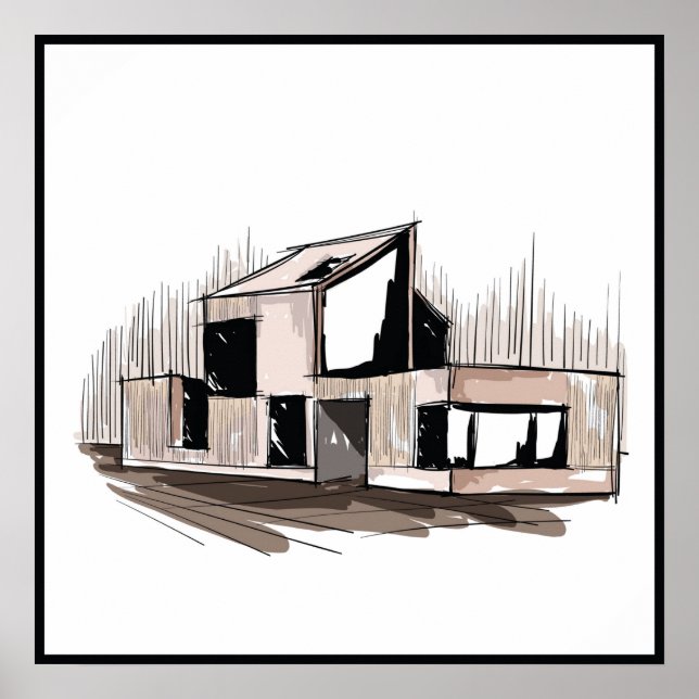 20 x 20 Abstrakter - husmurkonst Poster (Framsidan)