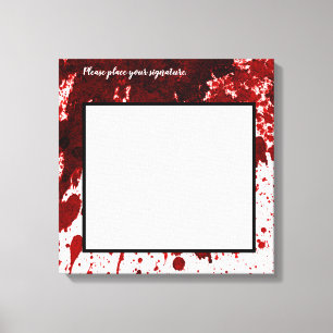 20" x 20" Namnteckning Canvas Blood Splatter Vampi