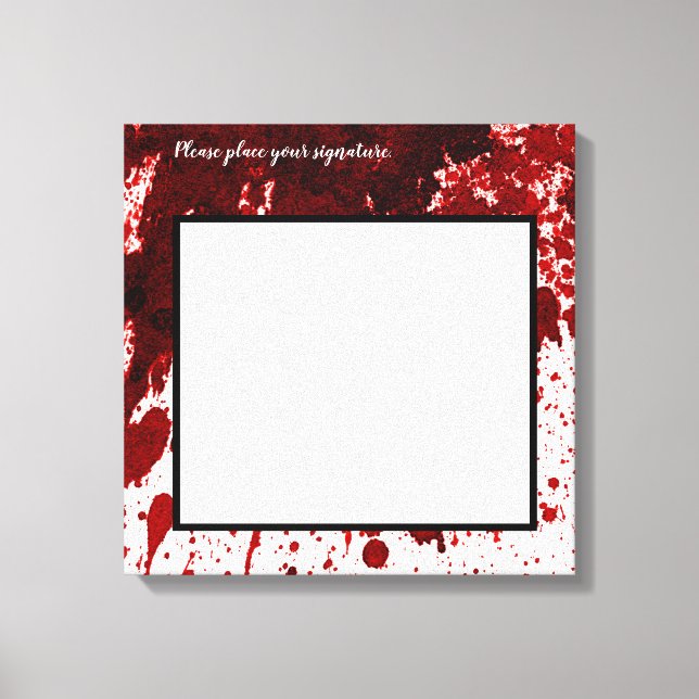 20" x 20" Namnteckning Canvas Blood Splatter Vampi (Framsida)