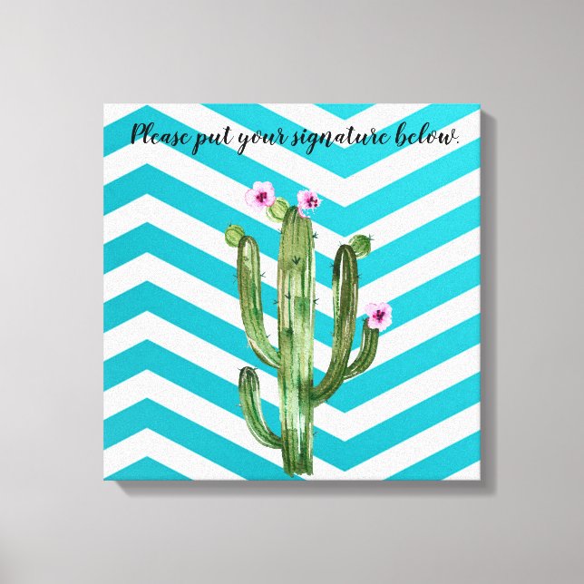 20" x 20" Namnteckning Canvas Boho Cacti Cactus Su (Framsida)