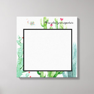 20" x 20" Namnteckning Canvas Boho Llama Bohemian