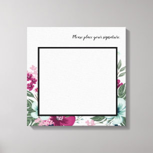 20" x 20" Namnteckning Canvas Tropical Flowers på