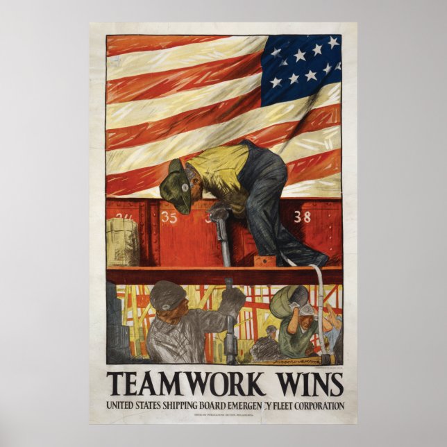 20 x 30 Teamwork Wins, WWI-motiverade poster (Framsidan)
